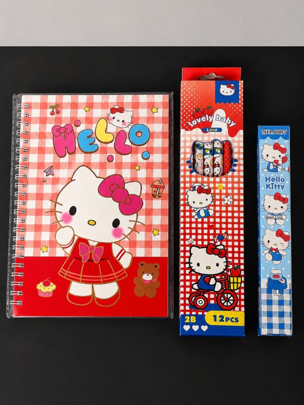 Hello Kitty Sanrio Notebook Blind Box Pen & 12 Pencil Set Bundle
